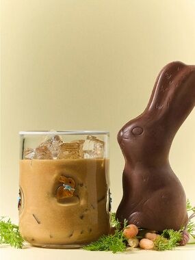 NWT Anthropologie Cute Bunny Glass - Brown Bunny Motif